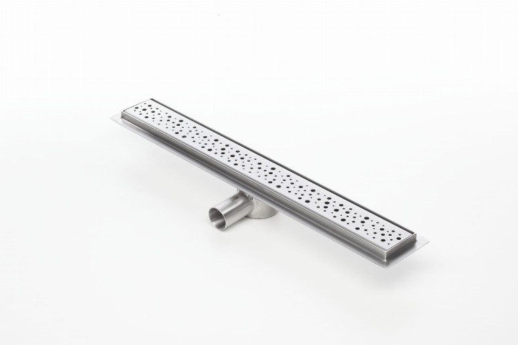 Odpływ liniowy z flanszą i metalowym syfonem Kesmet 80 cm z rusztem Chaos