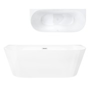 Wanna przyścienna wolnostojąca corsan mono 150 x 74 cm korek klik-klak biały