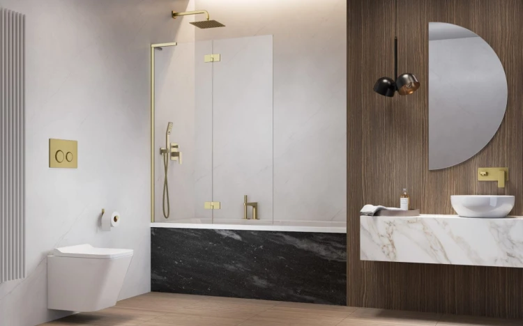 Parawan nawannowy Radaway Essenza 8 SL Brushed Gold PND II lewy