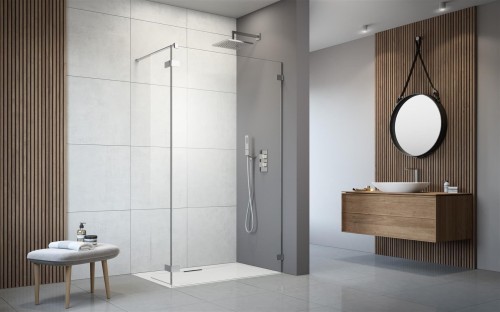 Kabina Radaway Arta walk-in 130x200 prawa, szkło przejrzyste
