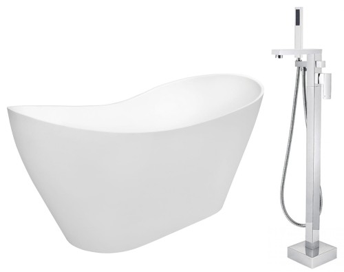 Wanna wolnostojąca Besco VIYA 160x70 cm biała + bateria Varium