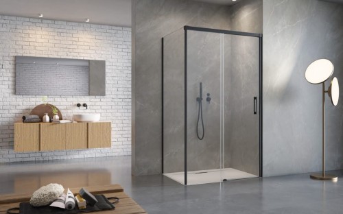 Kabina prysznicowa Radaway Idea Black KDS 130x90x200,5 czarna prawa