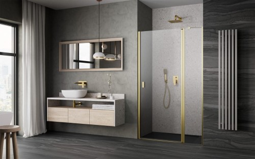 Drzwi prysznicowe Radaway Nes Brushed Gold DWJ II prawe