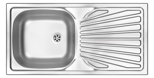 Zlewozmywak 1-komorowy z ociekaczem Techno Deante