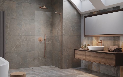 Kabina prysznicowa walk-in Radaway Modo SL Brushed Copper II prawa