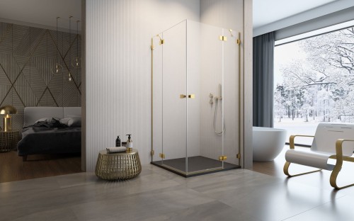 Kabina Radaway Essenza Pro Gold KDD 80x80x200 szkło przejrzyste
