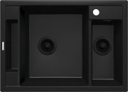 Zlewozmywak granitowy magnetyczny 1,5-komorowy bez ociekacza - nero Deante Magnetic