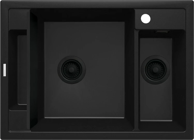 Zlewozmywak granitowy magnetyczny 1,5-komorowy bez ociekacza - nero Deante Magnetic