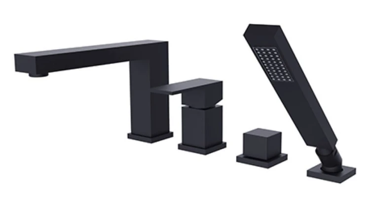 Bateria wannowa 4-otworowa Besco MODERN / VARIUM czarny matt