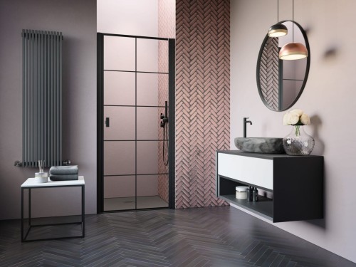 Drzwi prysznicowe Nes 8 Black DWJ I Factory Radaway prawe