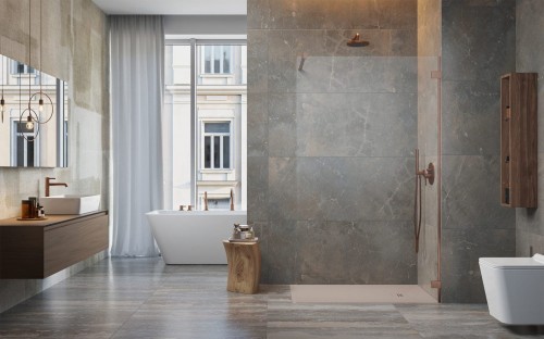 Kabina prysznicowa Radaway Essenza Pro 8 Brushed Copper Walk-in II