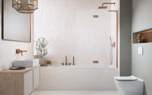 Parawan nawannowy Radaway Essenza 8 SL Brushed Copper PND II prawy