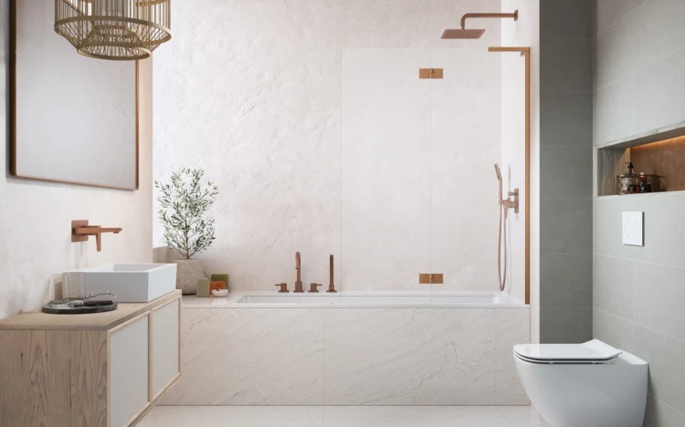 Parawan nawannowy Radaway Essenza 8 SL Brushed Copper PND II prawy