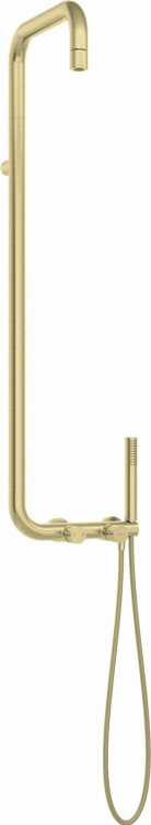 Deszczownica z baterią prysznicową złoto szczotkowane Silia Hexa Deante