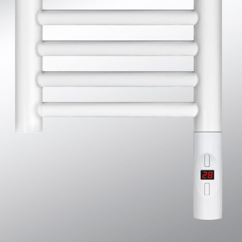 Grzałka elektryczna H+E Radeco z kablem/maskownicą chrom/czarna