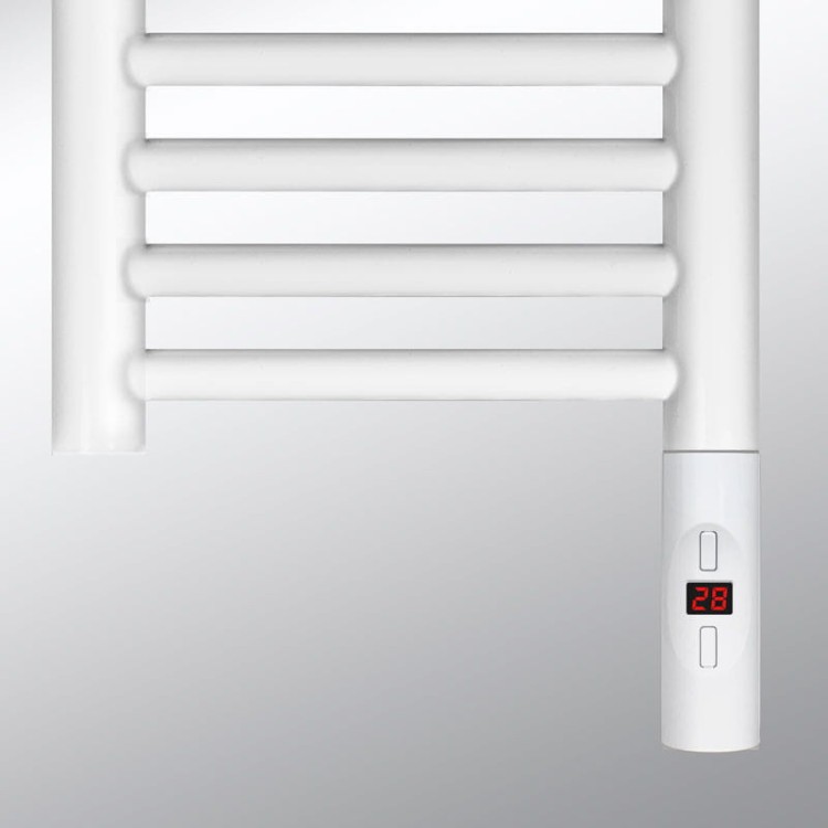 Grzałka elektryczna H+E Radeco z kablem/maskownicą chrom/czarna