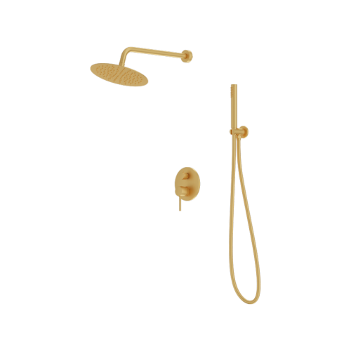 Podtynkowy zestaw prysznicowy z deszczownicą Orion Brushed Gold Lavita