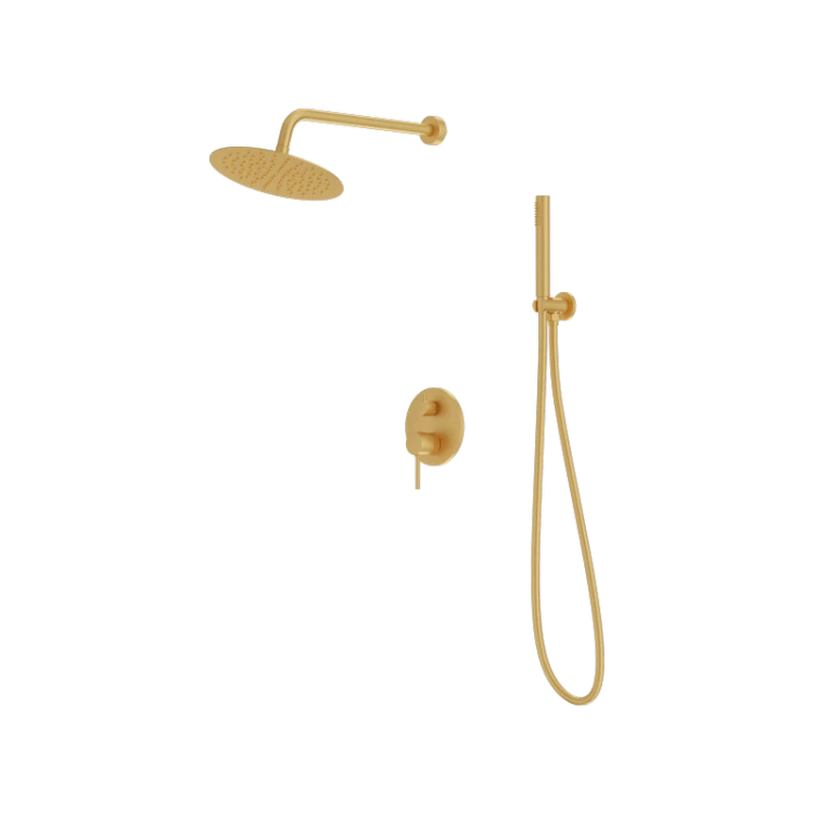 Podtynkowy zestaw prysznicowy z deszczownicą Orion Brushed Gold Lavita