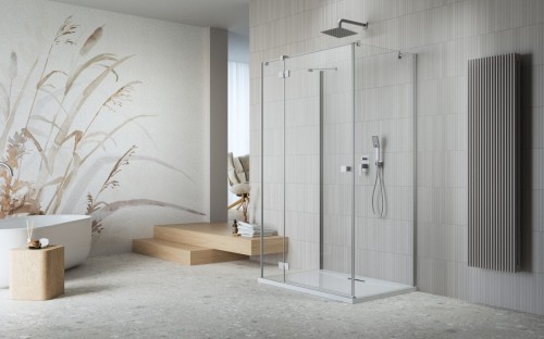 Kabina przyścienna Radaway Essenza Brushed Nickel KDJ+S lewa