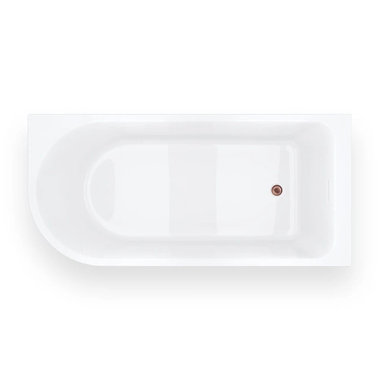 Wanna narożna invelia v220xlprg 170x80 cm montaż prawostronny korek klik klak różowe złoto