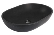 Umywalka kamienna nablatowa Pinatubo AD naturalnie czarny granit