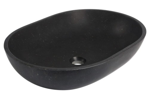 Umywalka kamienna nablatowa Pinatubo AD naturalnie czarny granit
