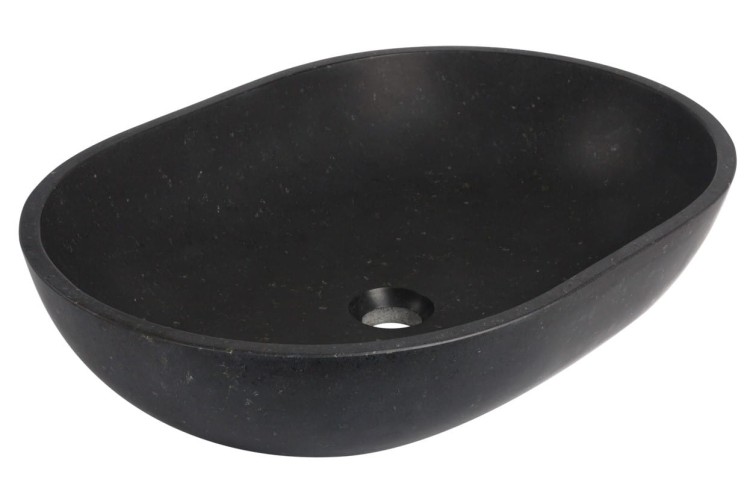Umywalka kamienna nablatowa Pinatubo AD naturalnie czarny granit