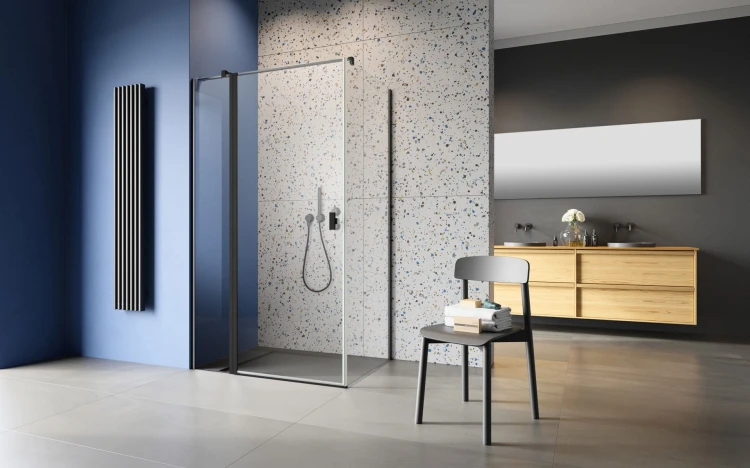 Kabina Radaway Nes 8 Black KDJ II 90x90x200 lewa przejrzysta