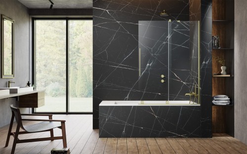 Parawan nawannowy Furo Brushed Gold PND II Radaway prawy złoty