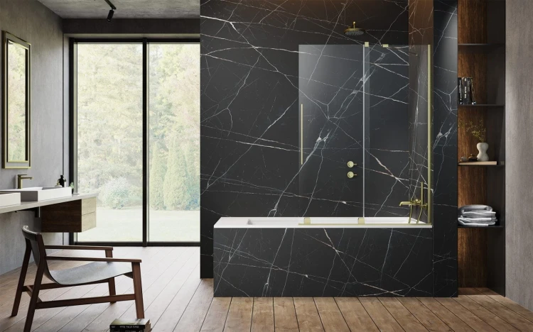 Parawan nawannowy Furo Brushed Gold PND II Radaway prawy złoty