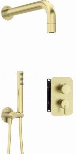 Zestaw prysznicowy z BOXem złoto szczotkowane Silia Deante