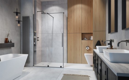 Kabina prysznicowa Furo Brushed GunMetal KDJ Radaway lewa