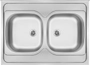 Zlewozmywak 2-komorowy bez ociekacza - satyna Tango Deante