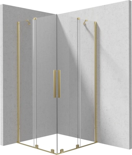 Kabina prysznicowa 90x90x195 szczotkowane złoto Prizma Deante