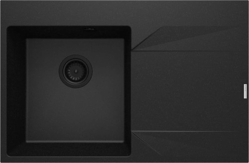 Zlewozmywak granitowy 1-komorowy prawy grafit metalik Evora Deante