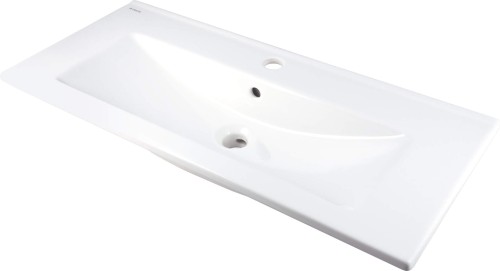 Umywalka ceramiczna wpuszczana biała 81,5x36 Tubo Deante