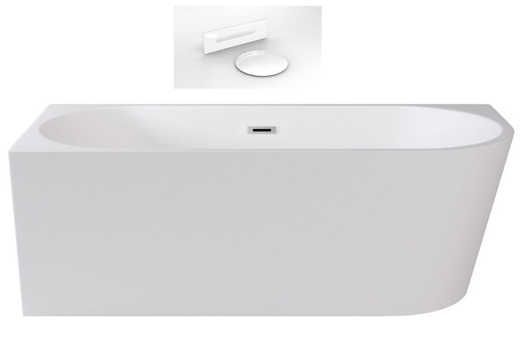 Wanna wolnostojąca Zoya Besco 170x80 biała lewa maskownice białe