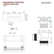 Zestaw wannowy - korek klik klak z maskownicą szczotkowane złoto