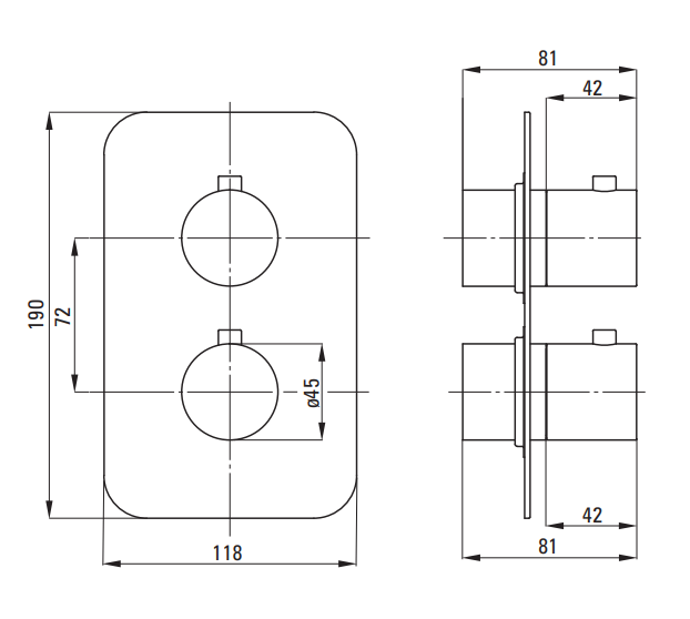 Element zewnętrzny do BOXa termo brąz szczotkowany Silia Deante