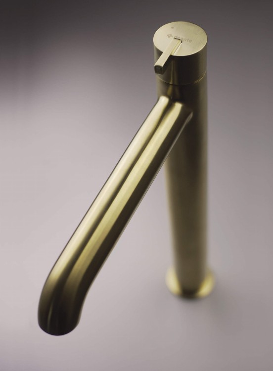 Bateria umywalkowa wysoka Silia Deante złoto szczotkowane