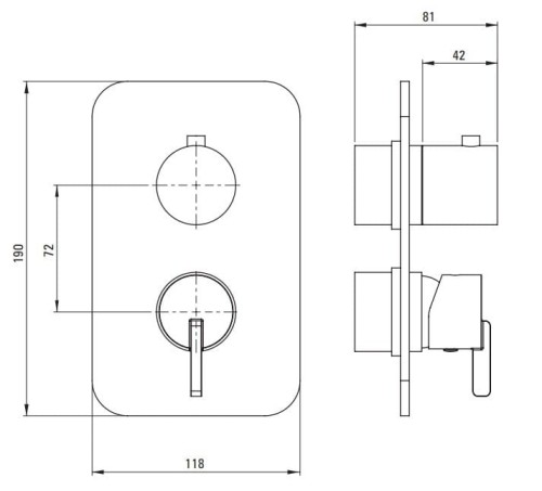 Element zewnętrzny do BOXa mieszaczowego złoto szczotkowane Silia Deante