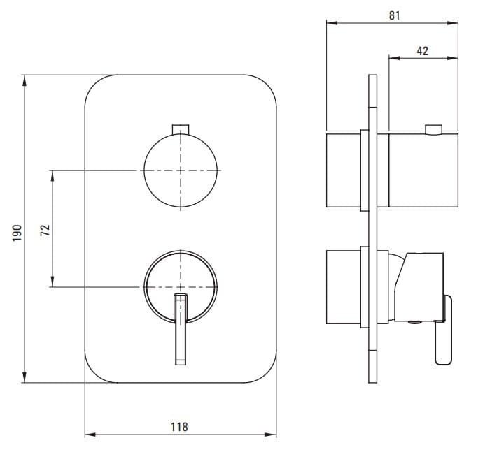 Element zewnętrzny do BOXa mieszaczowego złoto szczotkowane Silia Deante