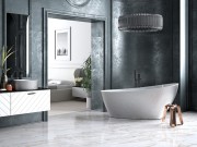 Wanna wolnostojąca Besco Keya Glam 165x70 srebrna