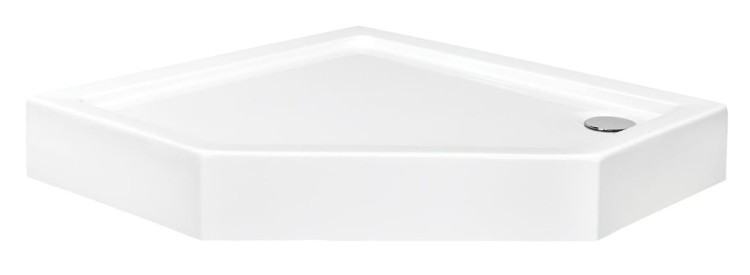 Brodzik pięciokątny zintegrowany biały Besco BERGO SLIMLINE 90x90x15