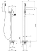 Bateria wannowa wolnostojąca złoto szczotkowane Silia Hexa Deante