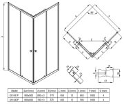 Kabina prysznicowa kwadratowa z brodzikiem 80x80x185 Cilantro Deante