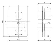 Deante Box Element zewnętrzny do BOXa termostatycznego - zaokrąglony