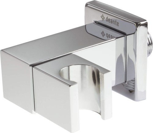 Przyłącze kątowe kwadratowe z uchwytem na słuchawkę Cascada chrom Deante