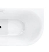 Wanna narożna intero v230mlbl 150 cm montaż lewostronny przelew szczelinowy korek klik klak czarny