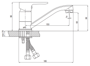 Bateria umywalkowa z obrotową wylewką chrom Lemon Deante